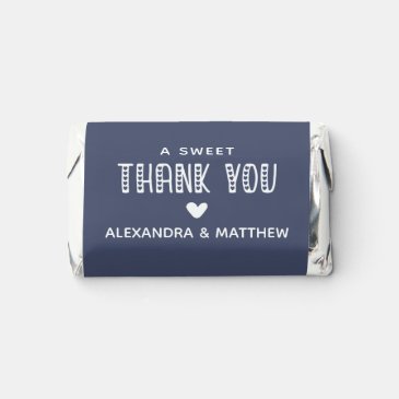 A Sweet Thank You! Cute Typography Navy Wedding