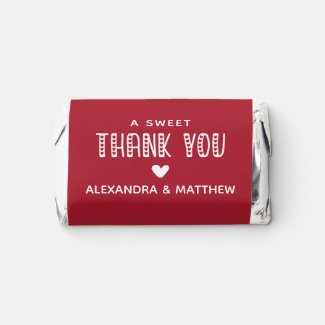 A Sweet Thank You! Cute Typography Red Wedding 