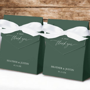 A Sweet Thank You Emerald Green Wedding Favor Boxes