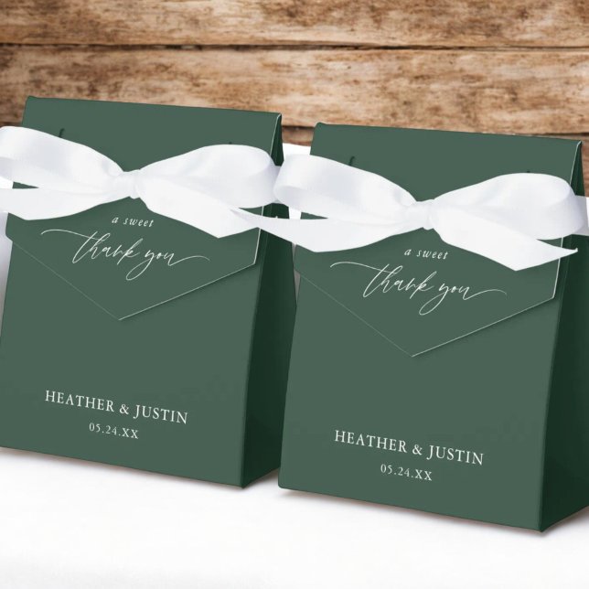 A Sweet Thank You Emerald Green Wedding  Favor Boxes (Creator Uploaded)