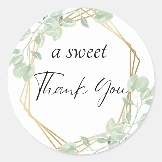 “A Sweet Thank You” Favor Sticker (Front)
