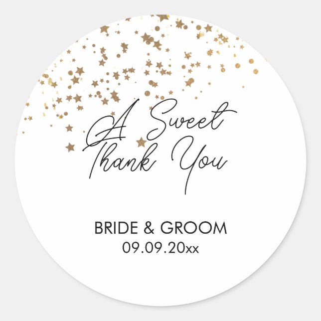 A Sweet Thank You Favor, Treat, Gift  Classic Roun Classic Round Sticker (Front)