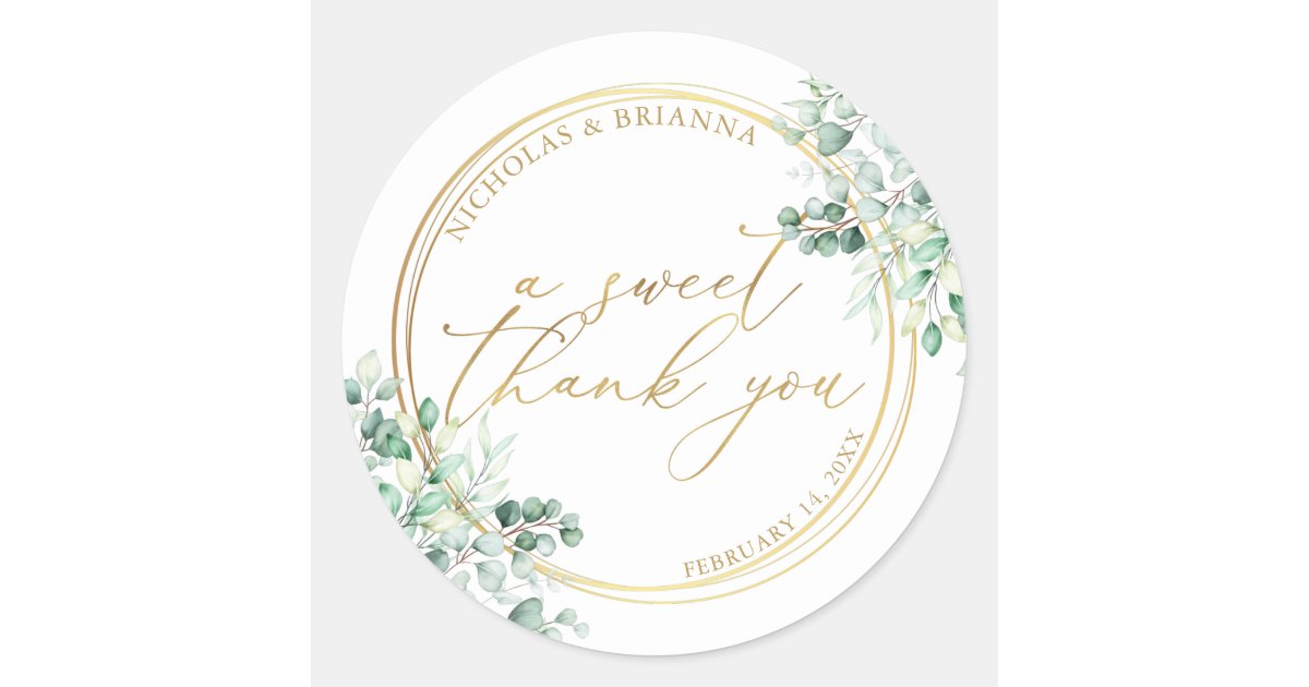 Personalised Save The Date Wedding Invite Stickers Seal Labels Eucalyptus  Design