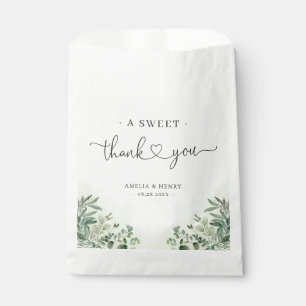 A Sweet Thank You Greenery Eucalyptus Wedding Favor Bag