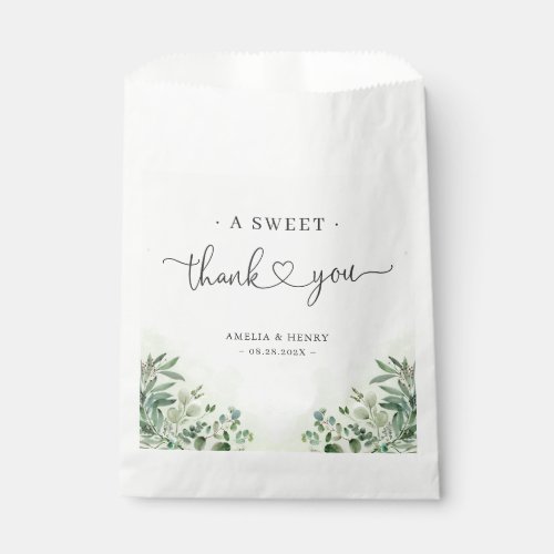 A Sweet Thank You | Greenery Eucalyptus Wedding Favor Bag - A Sweet Thank You | Greenery Eucalyptus Wedding Thank You Favor Bag