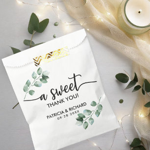 A Sweet Thank You Greenery Wedding Favor Bag