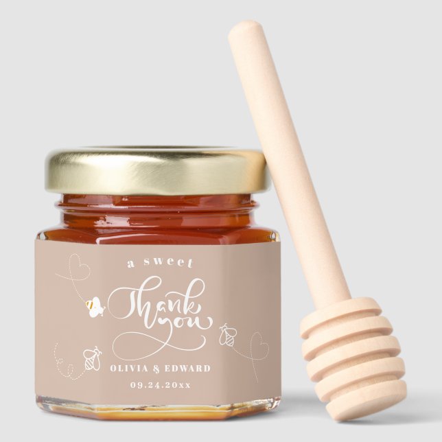 A Sweet Thank You Honey Jar Favors (Front)
