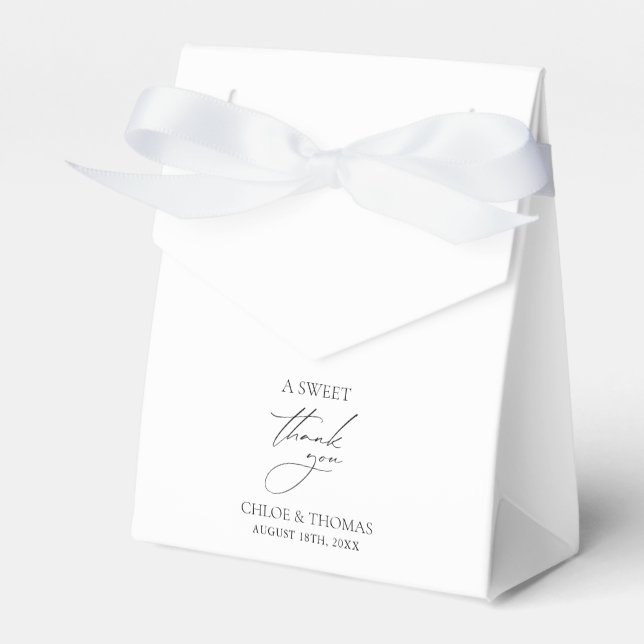 A Sweet Thank You Minimal Wedding Favor Boxes (Front Side)