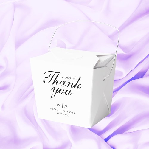 A sweet Thank you Modern Calligraphy Favor Box