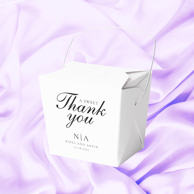 A sweet Thank you Modern Calligraphy Favor Box (Creator Uploaded)