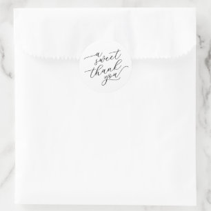 A Sweet Thank You Modern Favor Classic Round Sticker