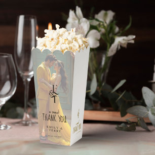 A Sweet Thank You Monogram Minimal Wedding Photo Favor Boxes