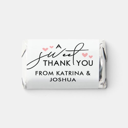 A Sweet Thank You Pink Hearts Wedding Favor