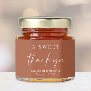 A Sweet Thank You Terracotta Wedding Honey Jar Favors