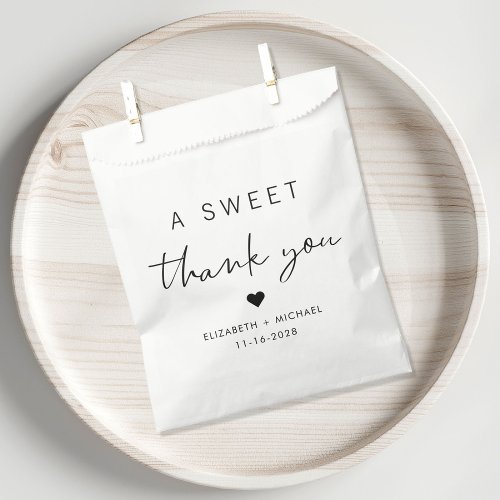 A Sweet Thank You Wedding Favor Bag