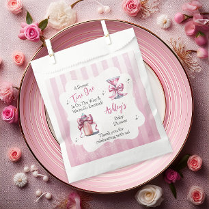 A Sweet Tini One Pink Coquette Girl Baby Shower Favor Bag