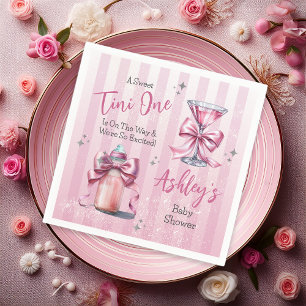 A Sweet Tini One Pink Coquette Girl Baby Shower Napkins