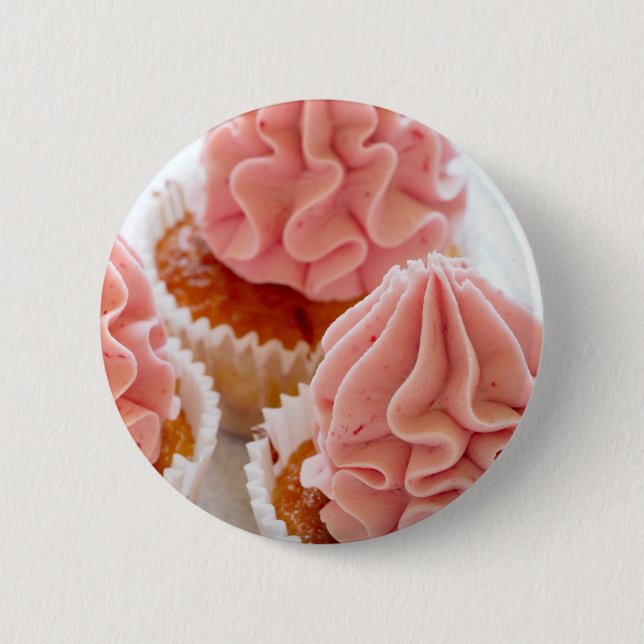 A Sweet Treat Cupcake with Pink Frosting Button (Front)