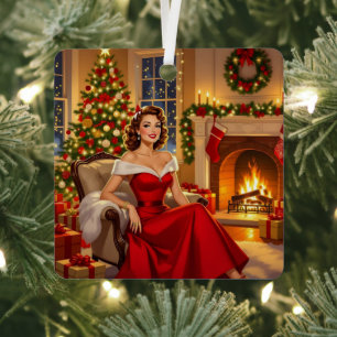 A Sweet Vintage Christmas Metal Ornament