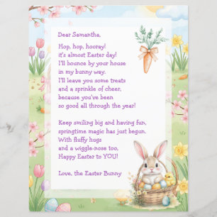 A Sweet Whimsical Easter Bunny Letter for Children