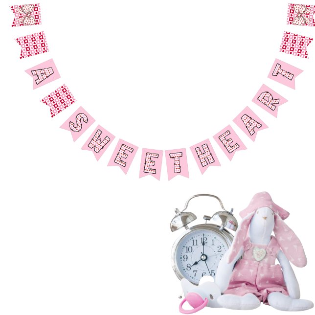 A Sweetheart, pink and red heart Bunting Flags (A Sweetheart, pink and red heart Bunting Flags)