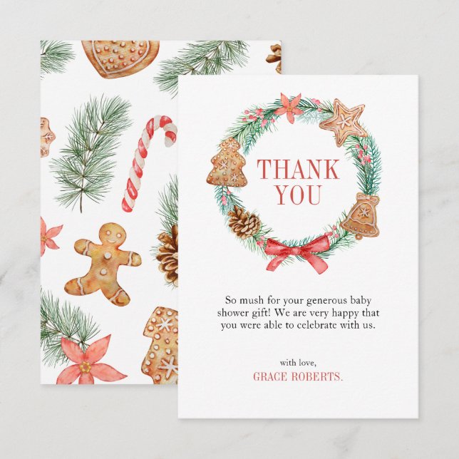 A Sweetie Is On Way  Baby Shower Thank You (Front/Back)