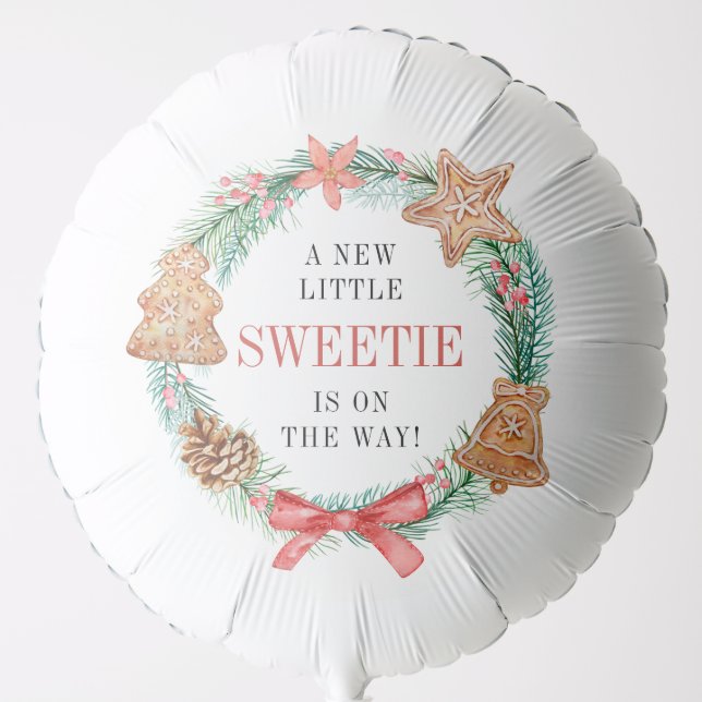 A Sweetie Is On Way Christmas Baby Shower Balloon (Front)