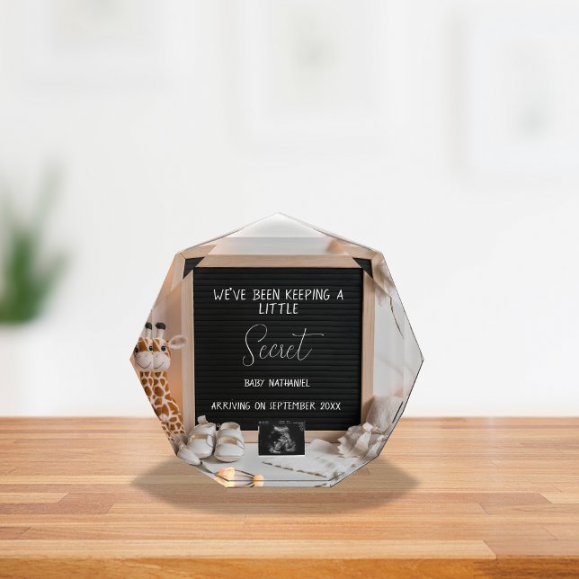 A sweetly sitting giraffe  pregnancy announcement  photo block (Creator Uploaded)