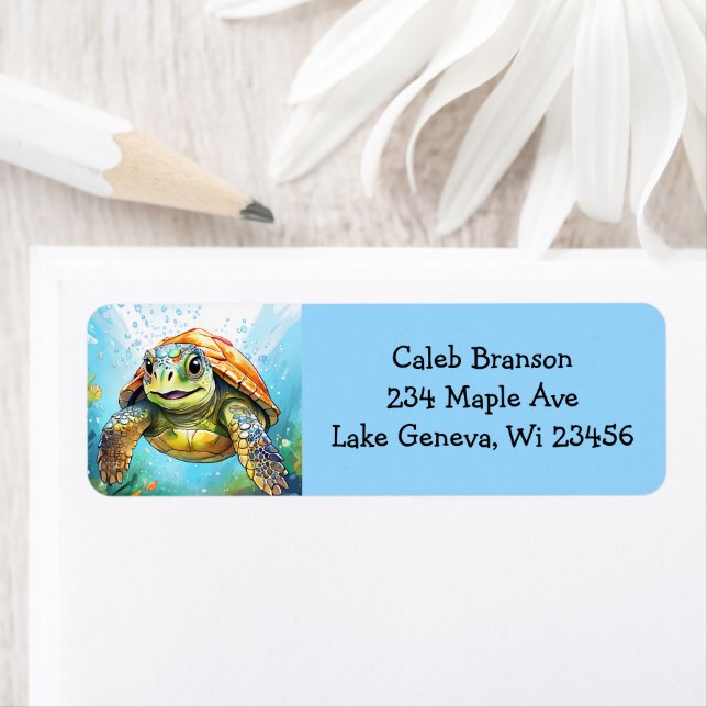 A Swimming Sea Turtle  Label (Insitu)