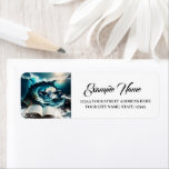 A Swimming steampunk Orca in the wave. Label