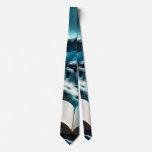 A Swimming steampunk Orca in the wave. Neck Tie