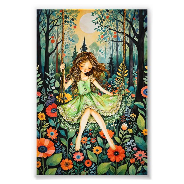 A Swing In Nature Chases The Blues Away Photo Print (Front)