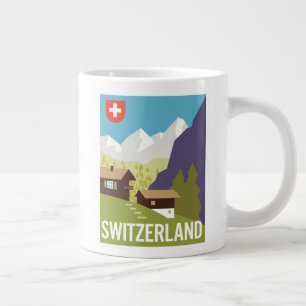 A Switzerland Travel Poster Giant Coffee Mug
