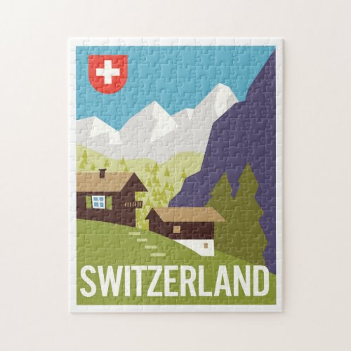 A Switzerland Travel Poster Jigsaw Puzzle