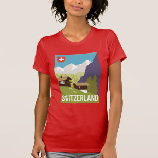 Swiss Pride Juniors V-neck T-shirt Details about   Switzerland Distressed Soccer Country Flag 