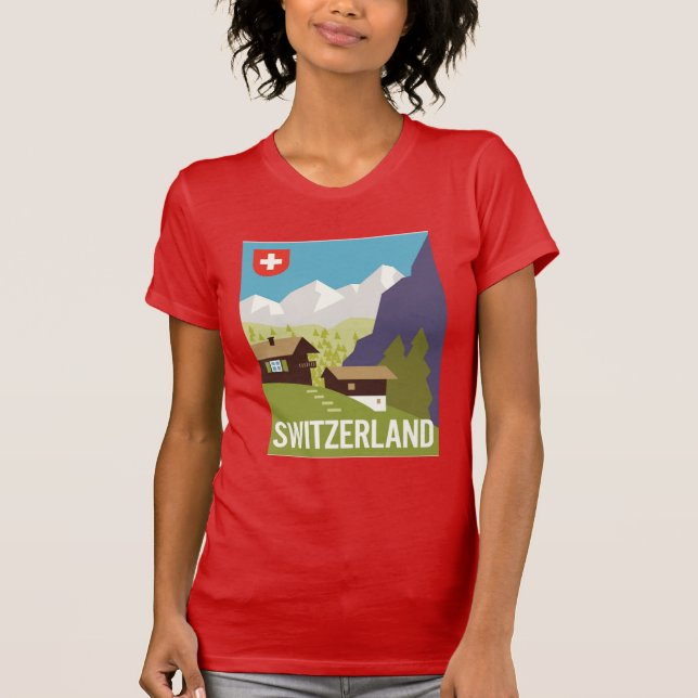 A Switzerland Travel Poster T-Shirt (Front)