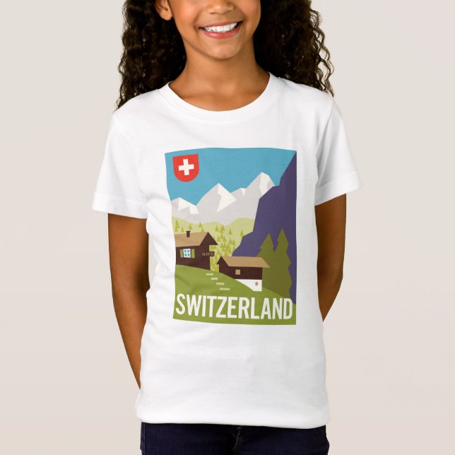 A Switzerland Travel Poster T-Shirt (Front)