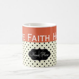 A Symbol of Love, Faith, Hope On Orange White Dots Coffee Mug