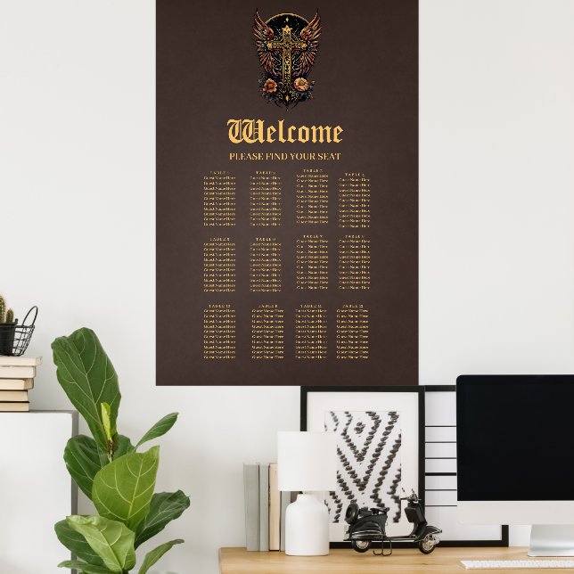 A symbol of strength: The ornate cross with wings. Poster (Home Office)
