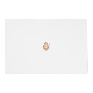 A symmetrical design featuring brown geometric mot placemat