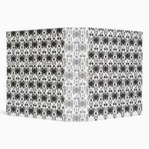 A symmetrical monochrome design featuring intricat 3 ring binder