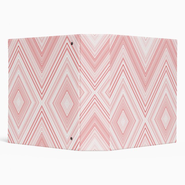  A symmetrical pattern featuring red and pink moti 3 Ring Binder (Background)