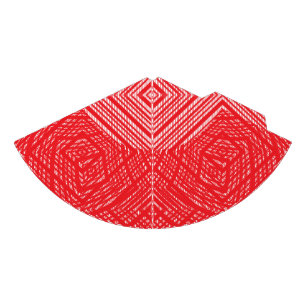 A symmetrical pattern featuring red, orange, and p party hat