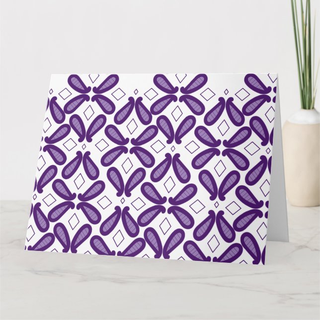 A symmetrical pattern featuring white and purple m card (Front)