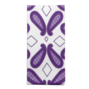 A symmetrical pattern featuring white and purple m cloth napkin