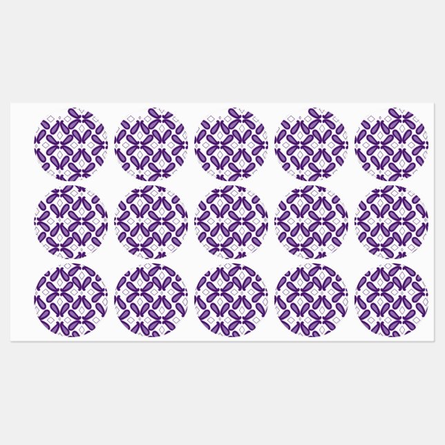 A symmetrical pattern featuring white and purple m labels (Sheet)