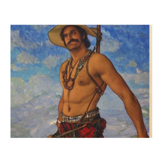 a symmetrical tarot card of a muscular shirtless d wood wall art