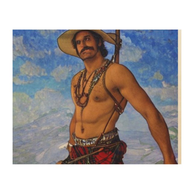 a symmetrical tarot card of a muscular shirtless d wood wall art (Front)