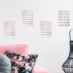 A symmetrical white wrapping paper featuring a rep wall art sets