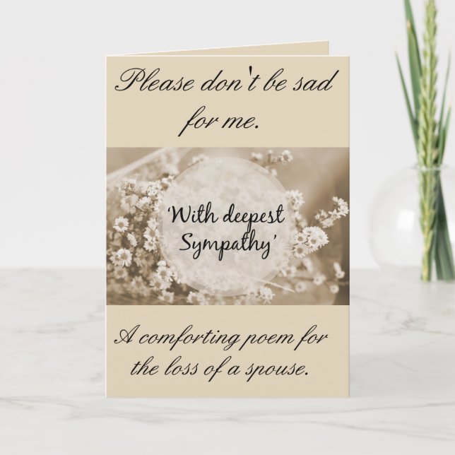 A Sympathy card for a grieving spouse. (Front)